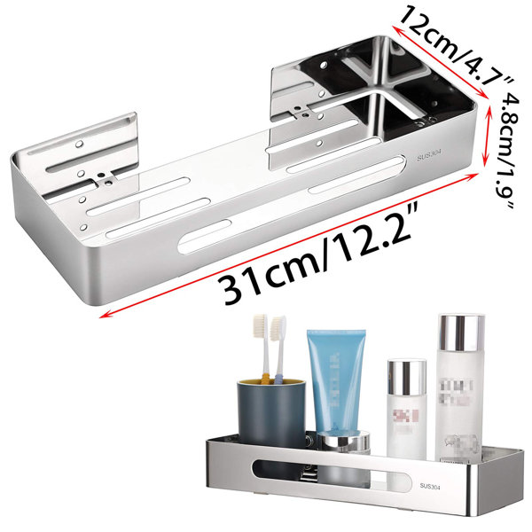 Rebrilliant Telles Drill / Screw Stainless Steel Shower Shelf Wayfair.ie